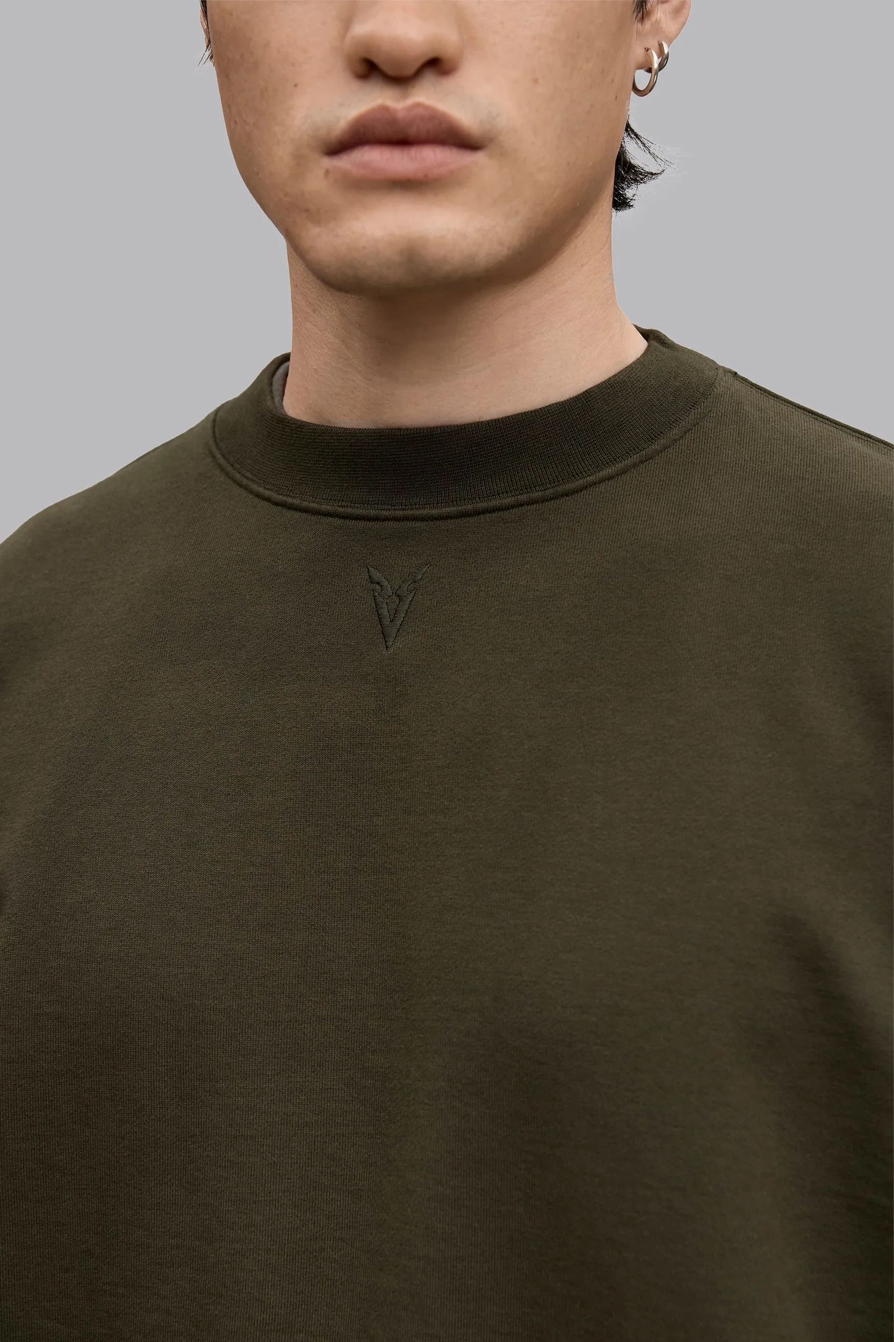 V_LYFE420 BOXY SWEATER - Khaki