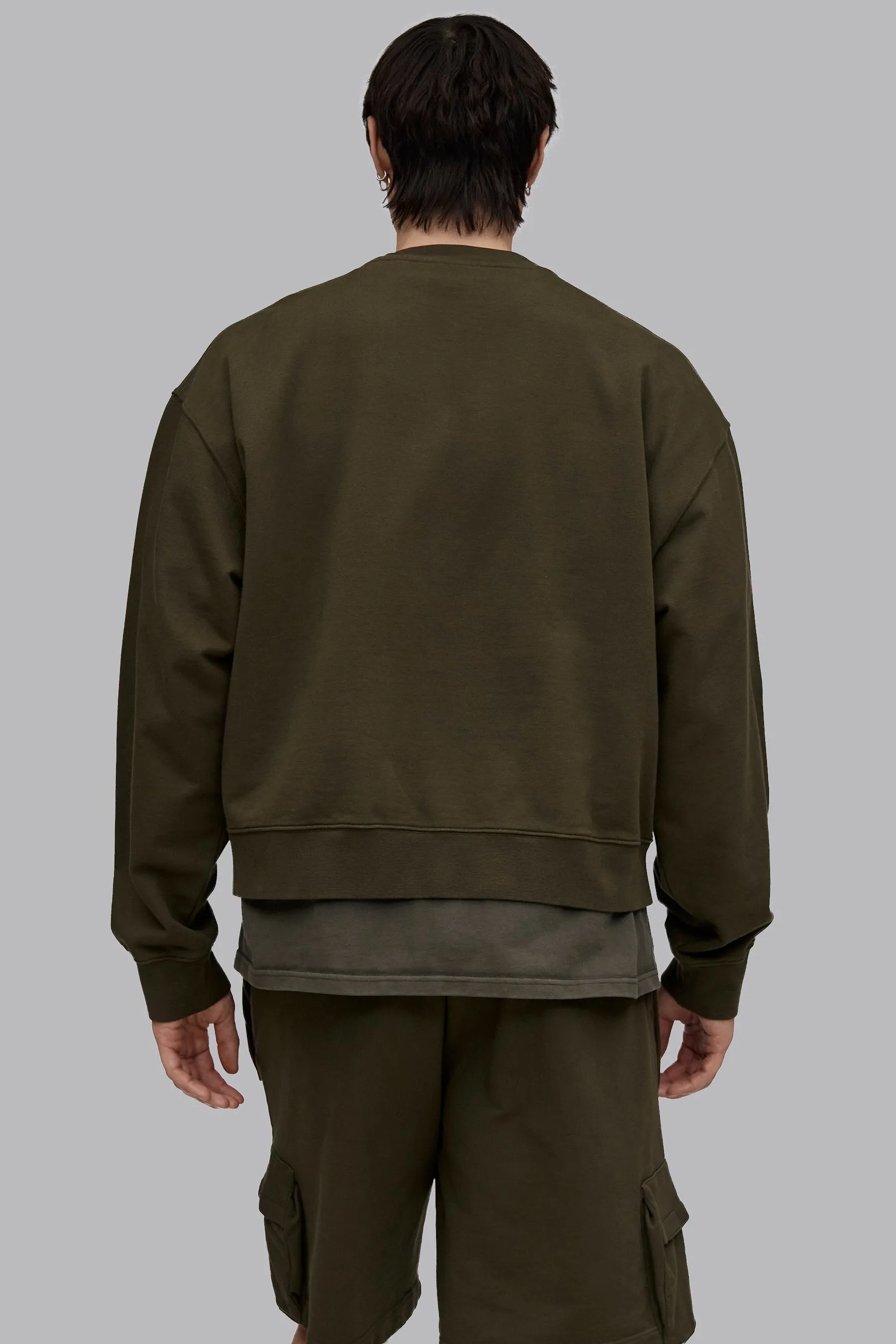 V_LYFE420 BOXY SWEATER - Khaki