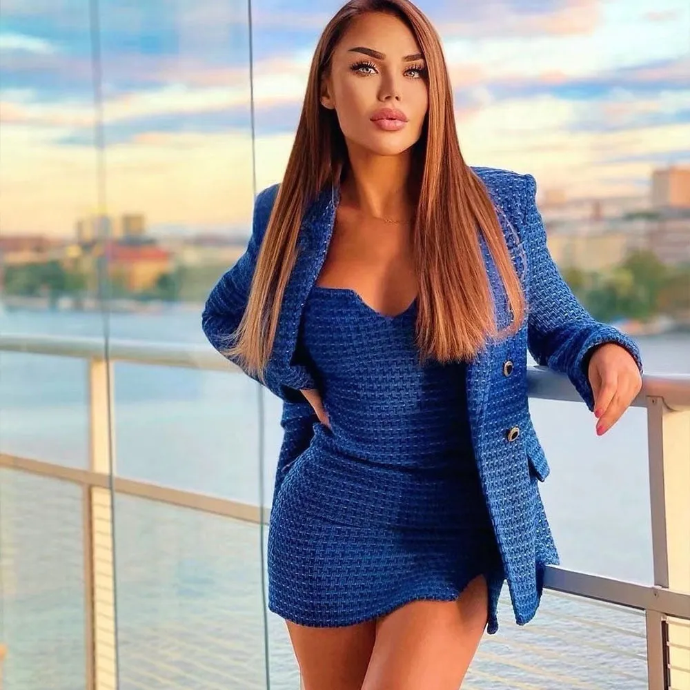 Women 2022 Jacket Solid Color Blazers Long Sleeve Double Breasted Pocket Suit Fashion Women Jacket Blazer Hot Flmale Suits