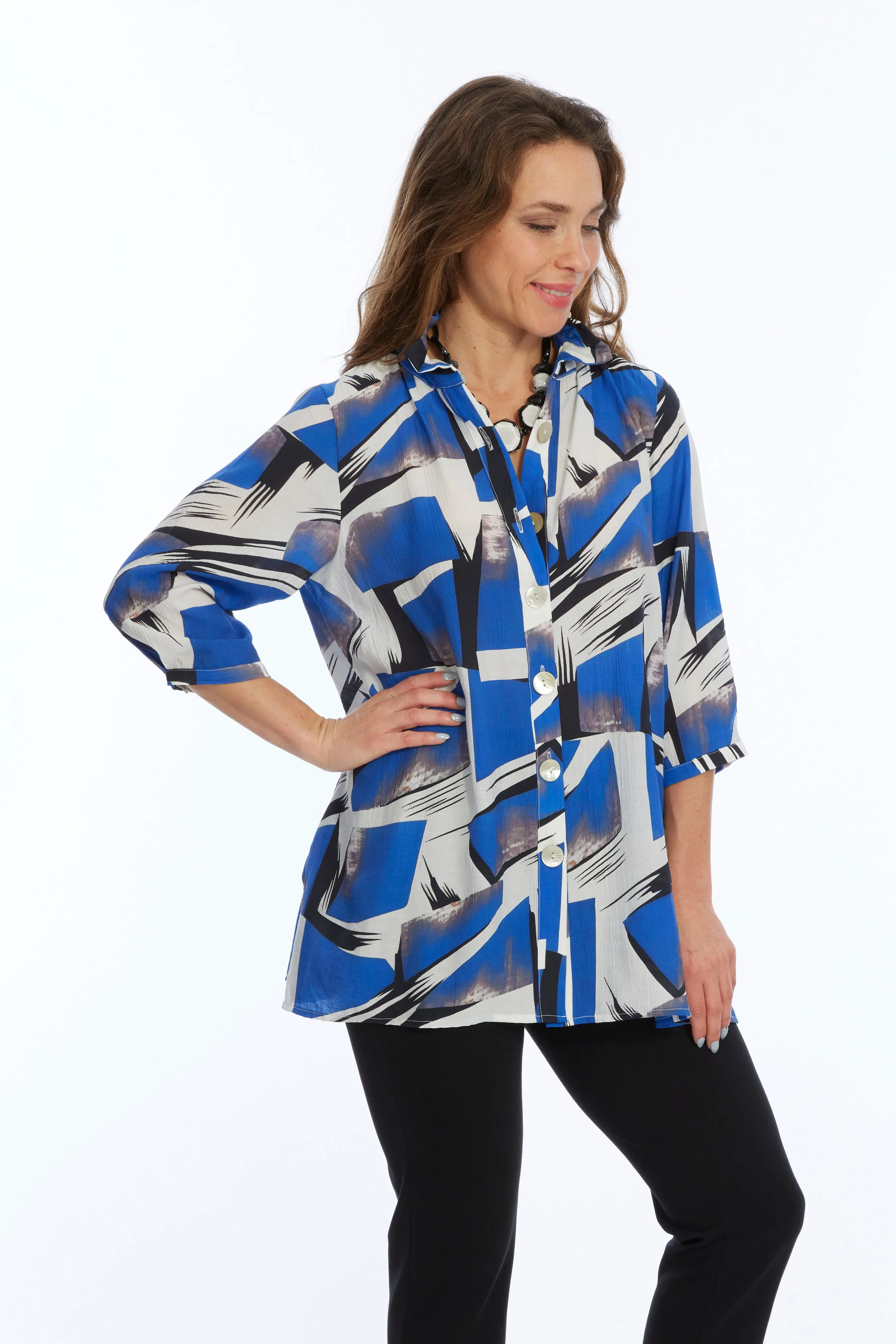 Women's Stand Up Wire Collar Shirt LIOR